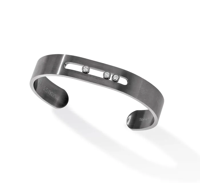 Bracelets Messika Messika Move Graphite Titanium Diamond Cuff Bracelet