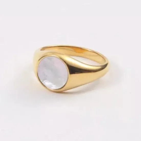 Jewelvers 18K GoldFilled Round Shell Ring Rings