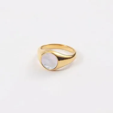 Jewelvers 18K GoldFilled Round Shell Ring Rings