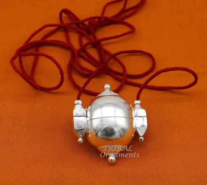 Sterling silver handmade lord shiva amazing lingam box container box pendant jewelry for belly dance nsp111 TRIBAL ORNAMENTS Necklaces