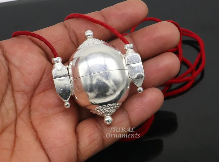 Sterling silver handmade lord shiva amazing lingam box container box pendant jewelry for belly dance nsp111 TRIBAL ORNAMENTS Necklaces