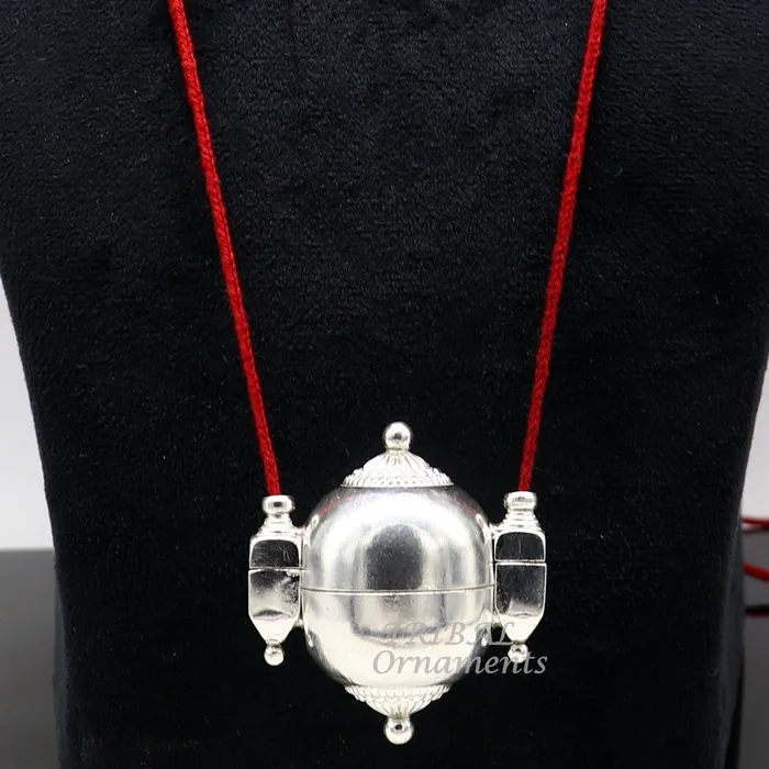 Sterling silver handmade lord shiva amazing lingam box container box pendant jewelry for belly dance nsp111 TRIBAL ORNAMENTS Necklaces