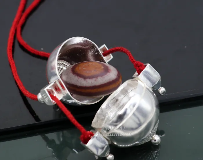 Sterling silver handmade lord shiva amazing lingam box container box pendant jewelry for belly dance nsp111 TRIBAL ORNAMENTS Necklaces