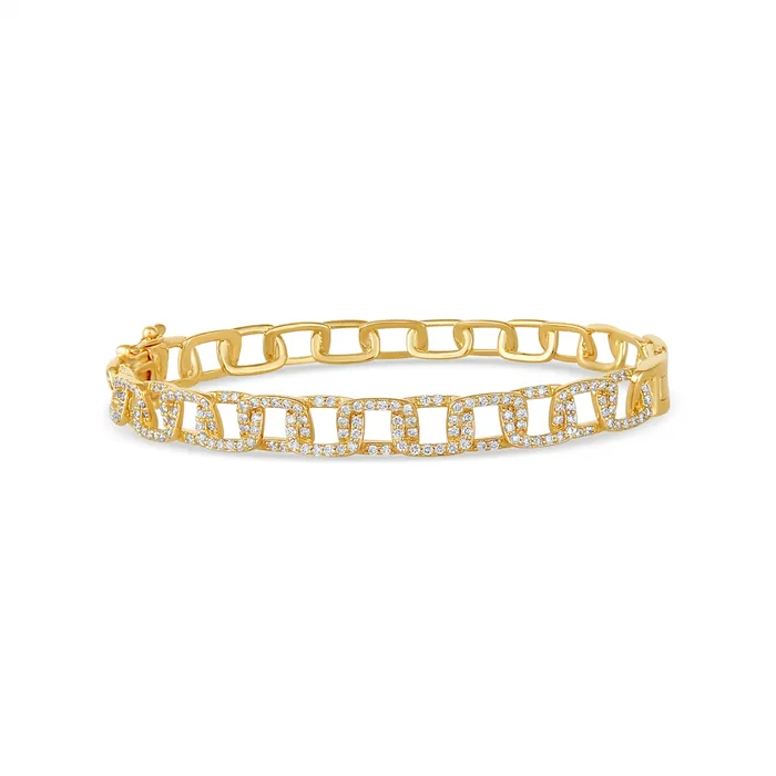 14K Yellow Gold Diamond Link Bracelet Meierotto Jewelers Bracelets