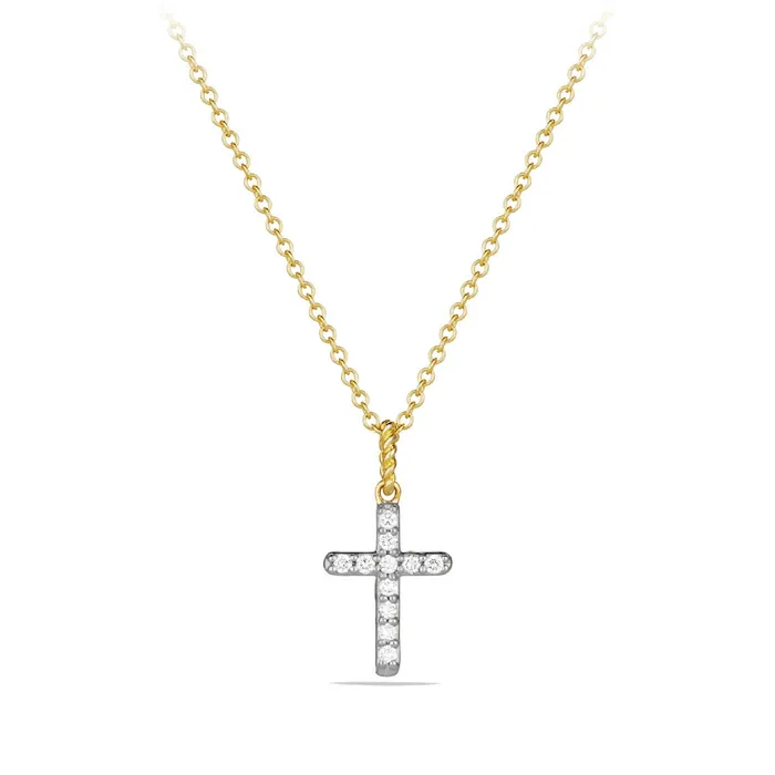 David Yurman David Yurman Small Cable Cross Necklace Necklaces