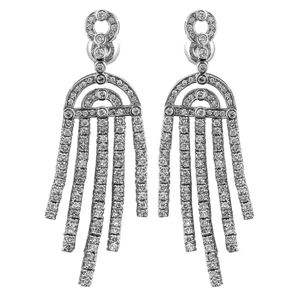 Diamond Source NYC Beautiful 14K white gold diamond long Chandelier earrings Earrings Diamond Source NYC Beautiful 14K white gold diamond long Chandelier earrings Earrings