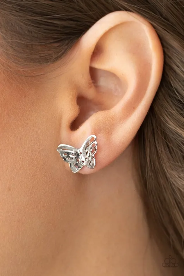 Earrings Paparazzi Jewelry Paparazzi Earring Flutter Fantasy Silver
