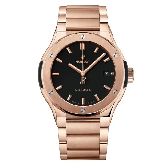 Hublot Classic Fusion King Gold 45mm Watch Ref 510OX1180OX Black Dial 18K Rose Gold Bracelet Hublot Bracelets Hublot Classic Fusion King Gold 45mm Watch Ref 510OX1180OX Black Dial 18K Rose Gold Bracelet Hublot Bracelets