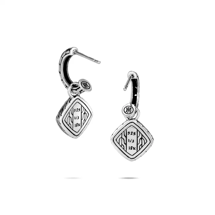 John Hardy Classic Chain Silver and 18K Gold Hammered Drop Earrings John Hardy Earrings John Hardy Classic Chain Silver and 18K Gold Hammered Drop Earrings John Hardy Earrings