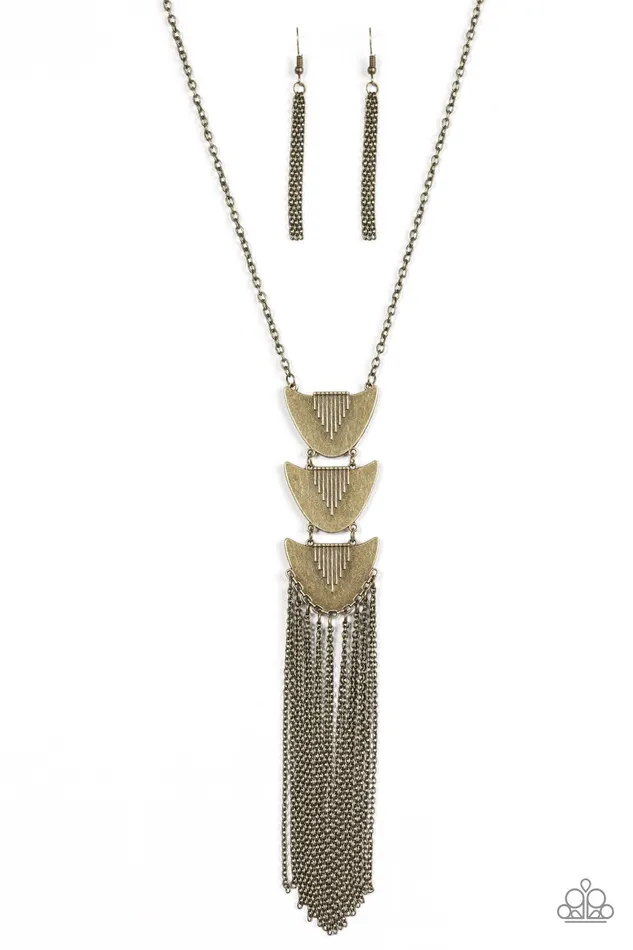 Necklaces Paparazzi Jewelry Paparazzi Necklace Paradise Prowess Brass