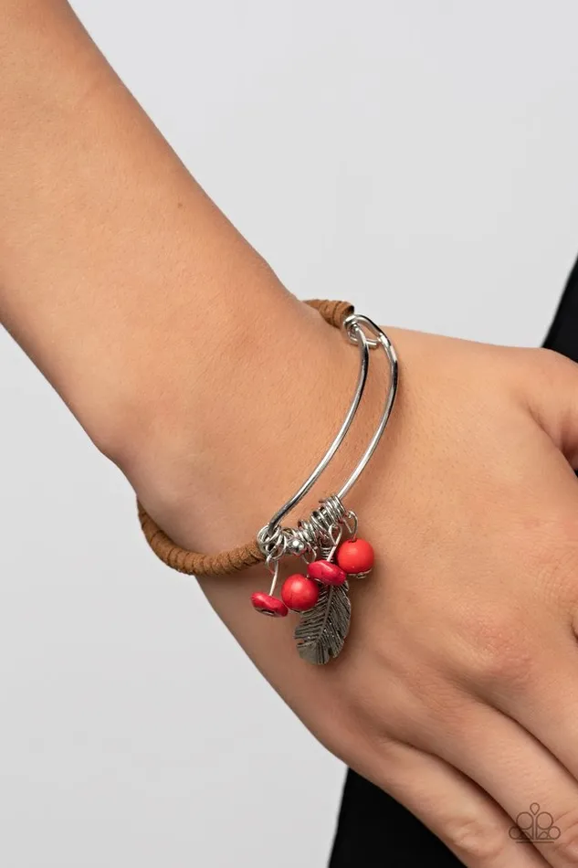Paparazzi Bracelet Running aFOWL Red Paparazzi Jewelry Bracelets