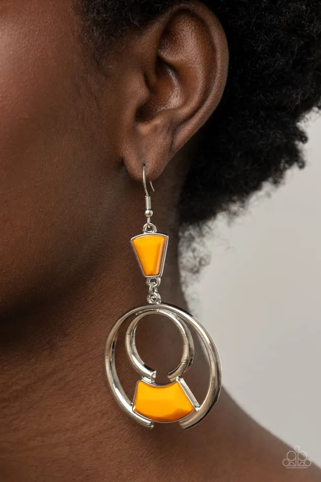 Paparazzi Earring Deco Dancing Orange Paparazzi Jewelry Earrings