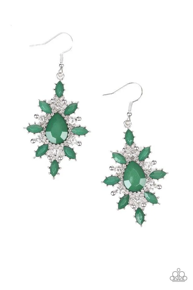 Paparazzi Earring Glamorously Colorful Green Paparazzi Jewelry Earrings