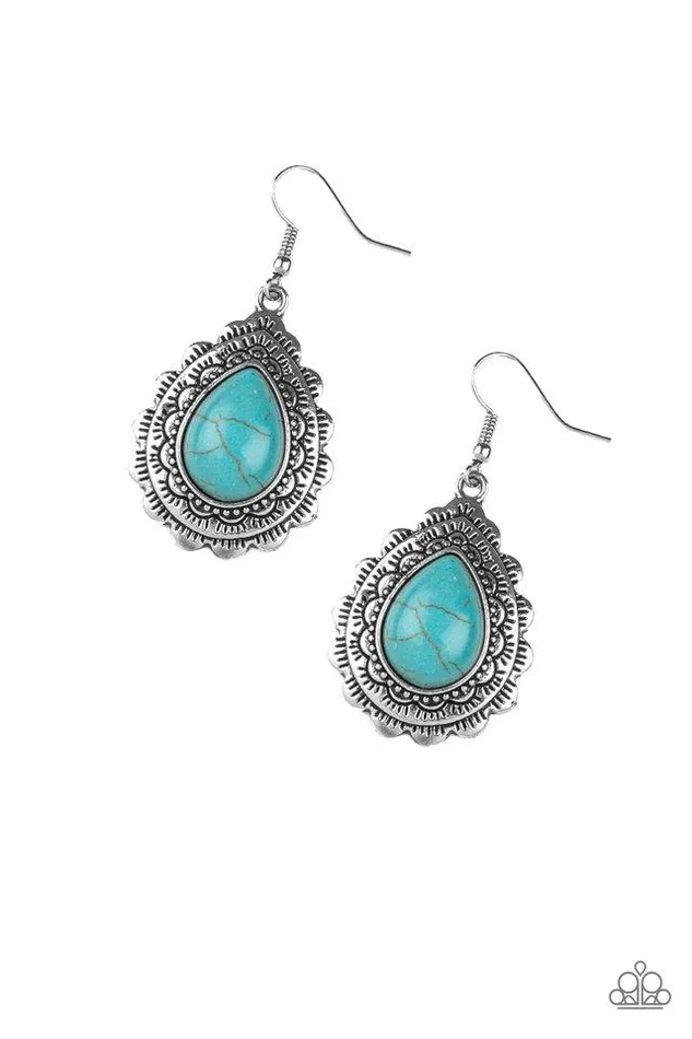 Paparazzi Jewelry Earrings Paparazzi Earring Mesa Mustang Blue