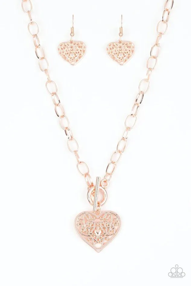 Paparazzi Jewelry Necklaces Paparazzi Necklace Victorian Romance Rose Gold