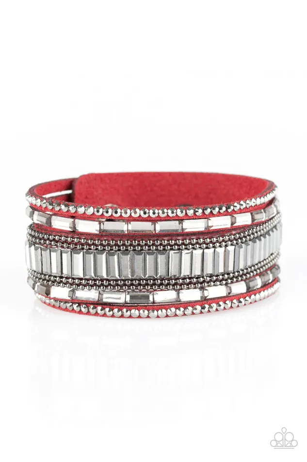 Paparazzi Jewelry Paparazzi Bracelet Spectacular Shimmer Red Bracelets