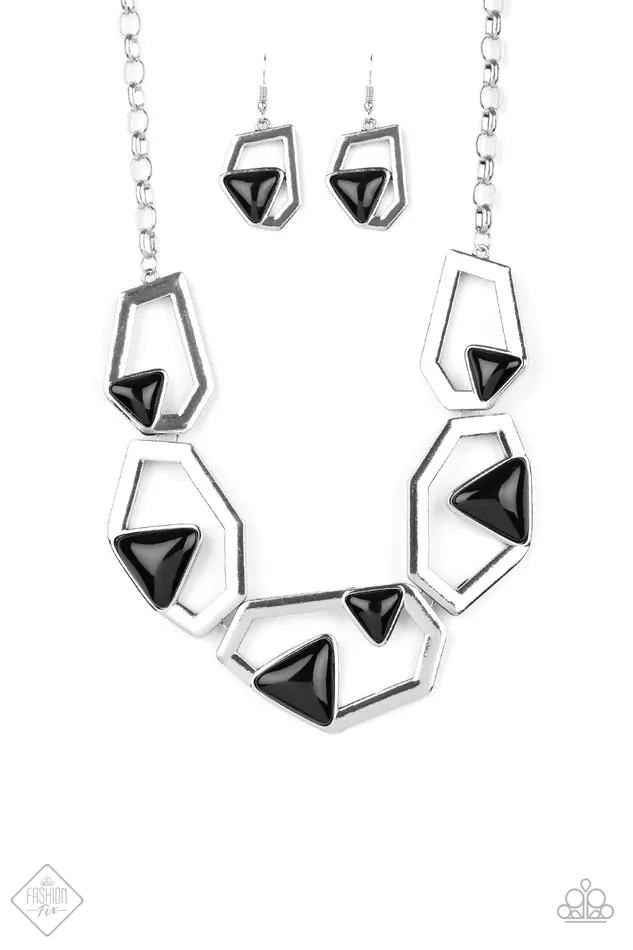 Paparazzi Necklace GEOing GEOing Gone Black Paparazzi Jewelry Necklaces
