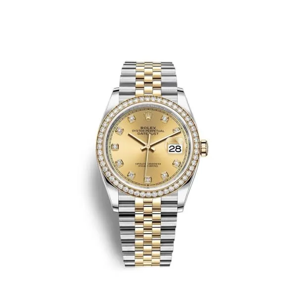 Rolex Rolex Datejust 36mm Ref 126283rbr0003 Champagne Diamond Dial Diamond Bezel Two Tone Stainless Steel 18K Yellow Gold Jubilee Bracelet Watch Bracelets Rolex Rolex Datejust 36mm Ref 126283rbr0003 Champagne Diamond Dial Diamond Bezel Two Tone Stainless Steel 18K Yellow Gold Jubilee Bracelet Watch Bracelets