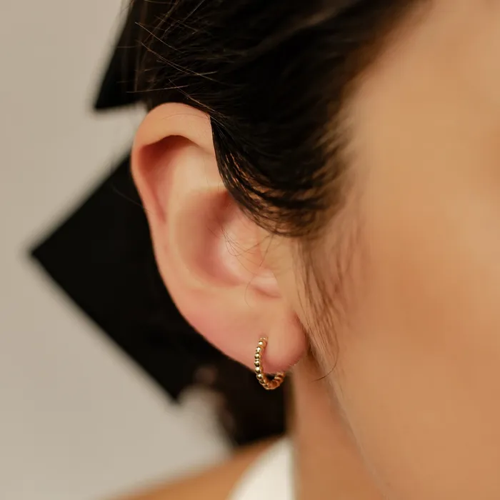Earrings Glint Beaded Hoop Earrings 14K Gold Hey Happiness Earrings Glint Beaded Hoop Earrings 14K Gold Hey Happiness