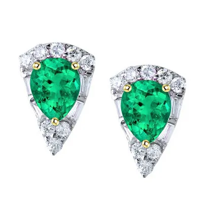 Earrings Triangle Shaped Green Emerald Earrings Diamond Studs For Women HarryChadEntcom Earrings Triangle Shaped Green Emerald Earrings Diamond Studs For Women HarryChadEntcom