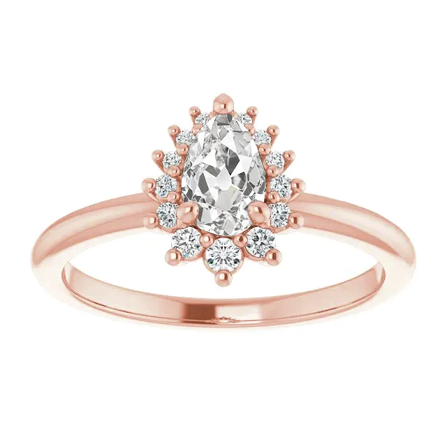 Halo Round Pear Old Mine Cut Natural Earth Mined Diamond Ring 325 Carats Rose Gold HarryChadEntcom Rings Halo Round Pear Old Mine Cut Natural Earth Mined Diamond Ring 325 Carats Rose Gold HarryChadEntcom Rings