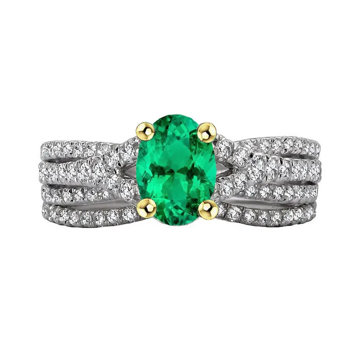 HarryChadEntcom Rings Oval Green Emerald Ring With Band Set Womens Jewelry HarryChadEntcom Rings Oval Green Emerald Ring With Band Set Womens Jewelry