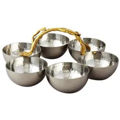Leeber Golden Vine Hammered 6 Bowl Server 875 Stainless Steel Leeber Bracelets Leeber Golden Vine Hammered 6 Bowl Server 875 Stainless Steel Leeber Bracelets