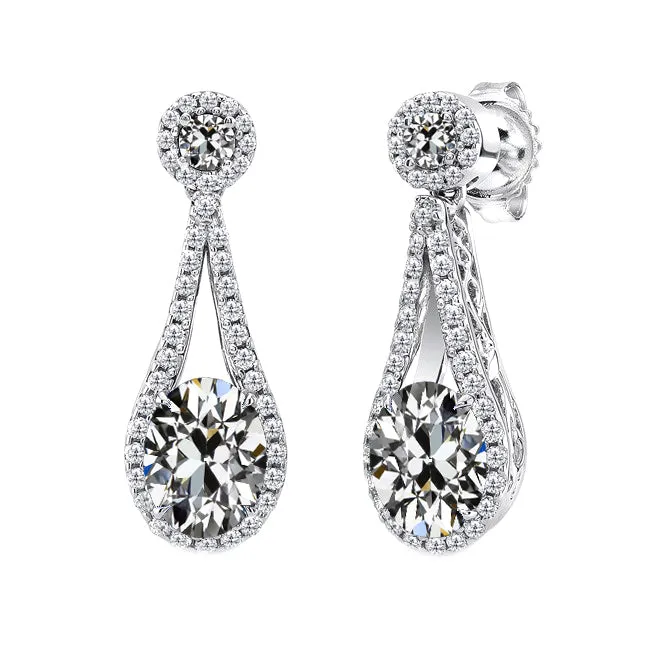 Oval Round Old Miner Natural Diamond Dangle Earrings Open Style 550 Carats HarryChadEntcom Earrings Oval Round Old Miner Natural Diamond Dangle Earrings Open Style 550 Carats HarryChadEntcom Earrings