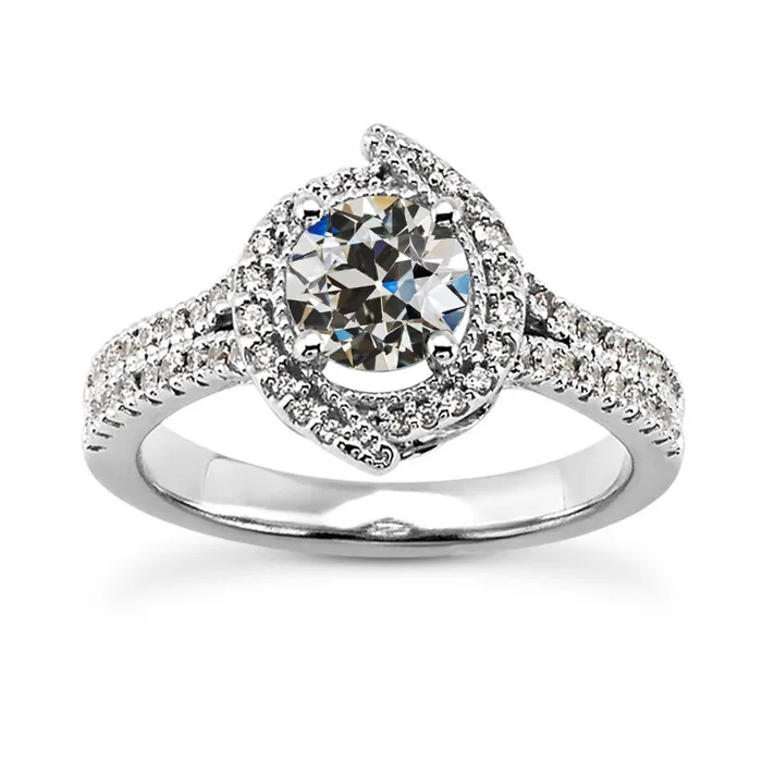 Rings HarryChadEntcom 14K Gold Halo Ring Round Old European Natural Earth Mined Diamond 3 Carats Jewelry Rings HarryChadEntcom 14K Gold Halo Ring Round Old European Natural Earth Mined Diamond 3 Carats Jewelry