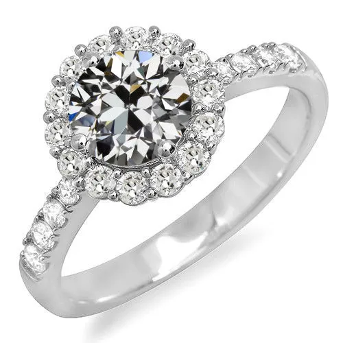 Rings HarryChadEntcom Halo Ring Round Old Miner Natural Earth Mined Diamond Flower Style 450 Carats Rings HarryChadEntcom Halo Ring Round Old Miner Natural Earth Mined Diamond Flower Style 450 Carats