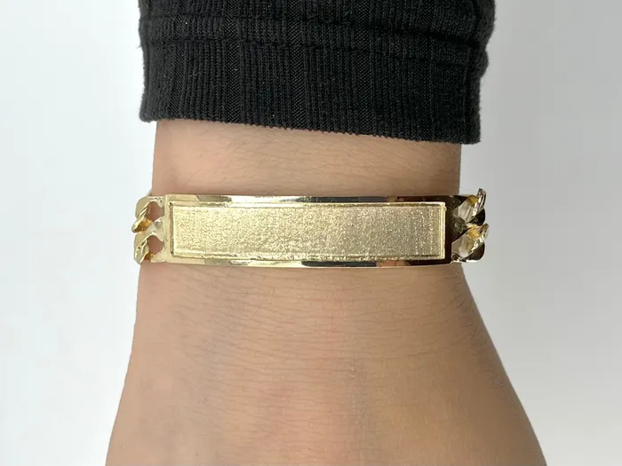 AB and J Bracelets 14k Gold Figuro ID Bracelet AB392 AB and J Bracelets 14k Gold Figuro ID Bracelet AB392