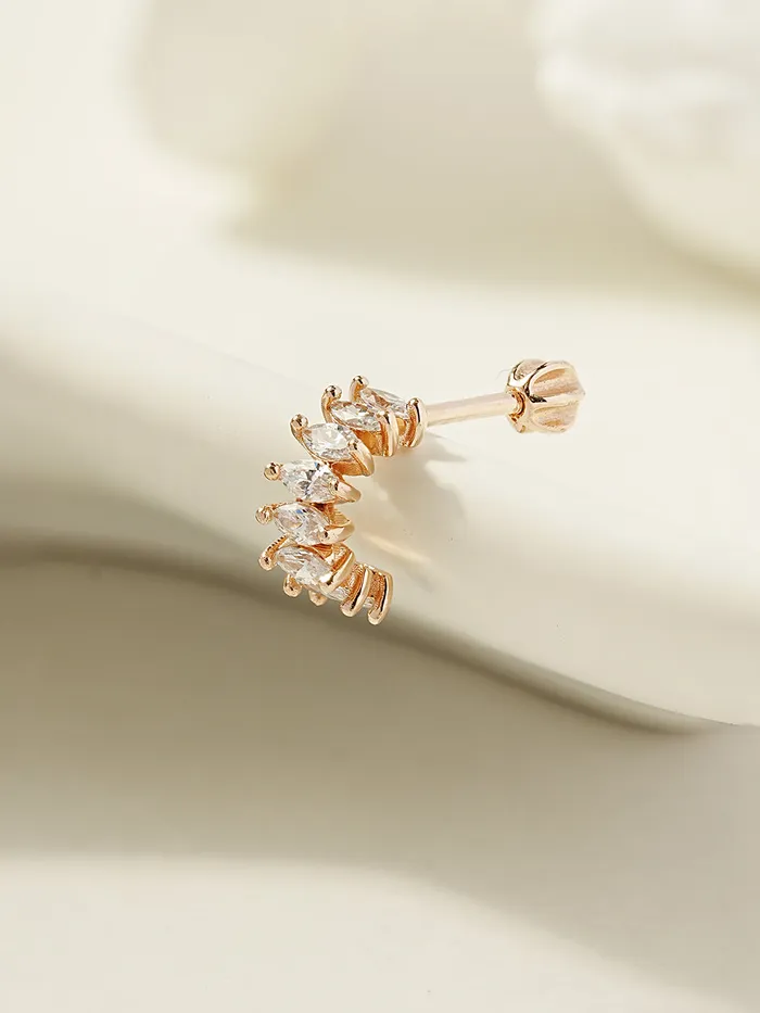 Earrings MinimalBijoux 14K Gold Wing Curve Cubic Cartilage Earring 18G16G Earrings MinimalBijoux 14K Gold Wing Curve Cubic Cartilage Earring 18G16G