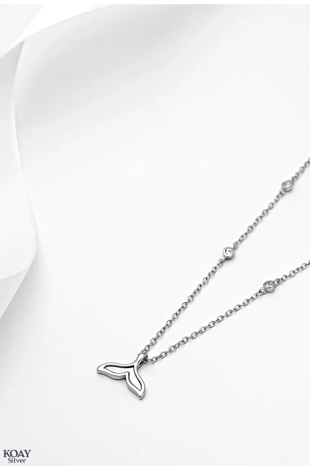KOAY Silver Store Necklaces White Mermaid Necklace