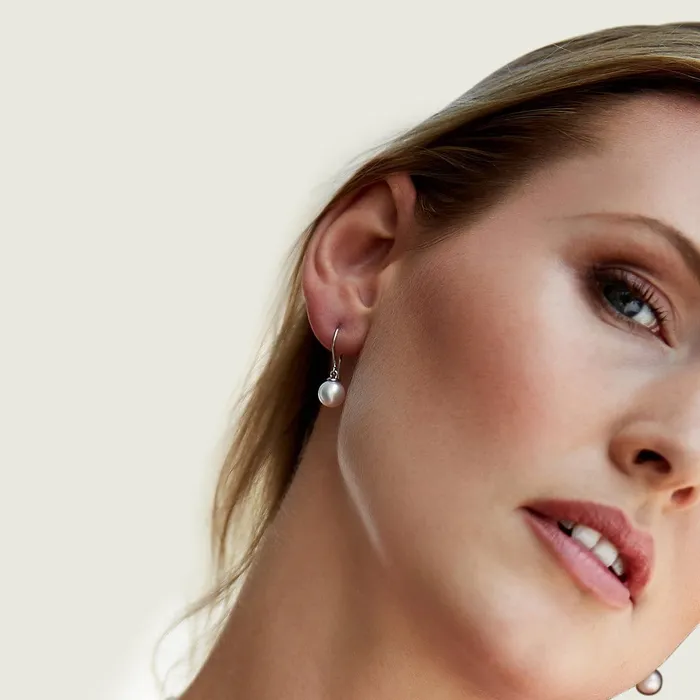 White South Sea Pearl Shepherd Hook Dangle Earrings SPT Earrings
