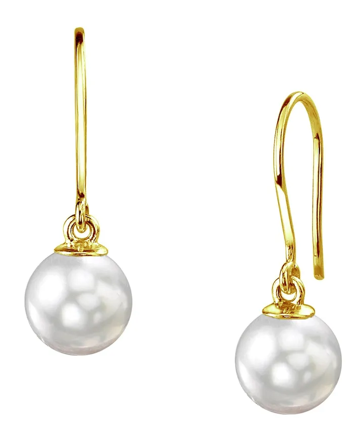 White South Sea Pearl Shepherd Hook Dangle Earrings SPT Earrings