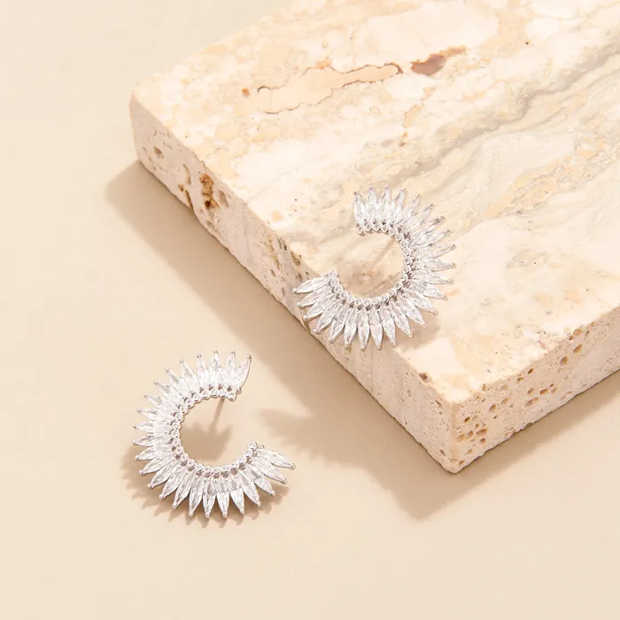 Earrings Mignonne Gavigan Crystal Madeline Hoop Earrings Clear