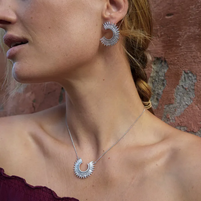 Earrings Mignonne Gavigan Crystal Madeline Hoop Earrings Clear Earrings Mignonne Gavigan Crystal Madeline Hoop Earrings Clear