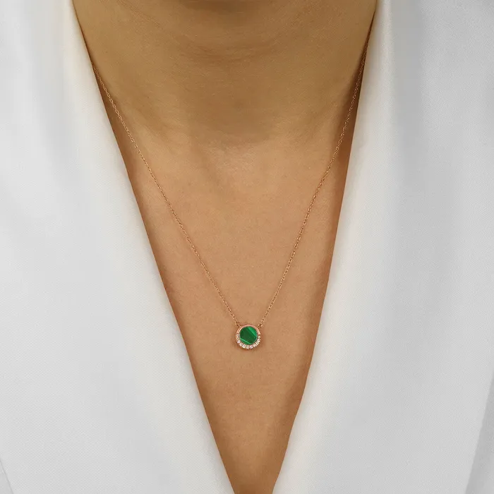 Gems One Necklaces Circle Malachite Necklace