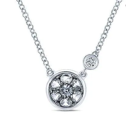 International Diamond Center Necklaces Gabriel Co Contemporary Sterling Silver Necklace 002 CTW