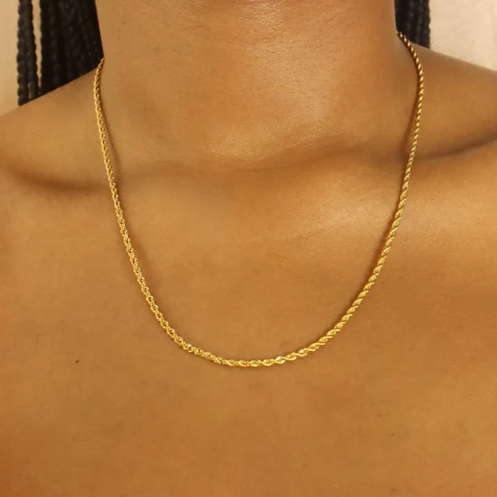 Omolola Jewellery Sade 18ct gold plated stainless steel rope necklace Necklaces
