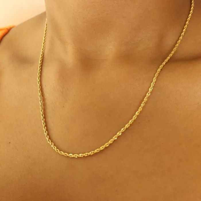 Omolola Jewellery Sade 18ct gold plated stainless steel rope necklace Necklaces