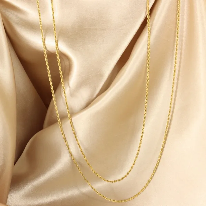 Omolola Jewellery Sade 18ct gold plated stainless steel rope necklace Necklaces