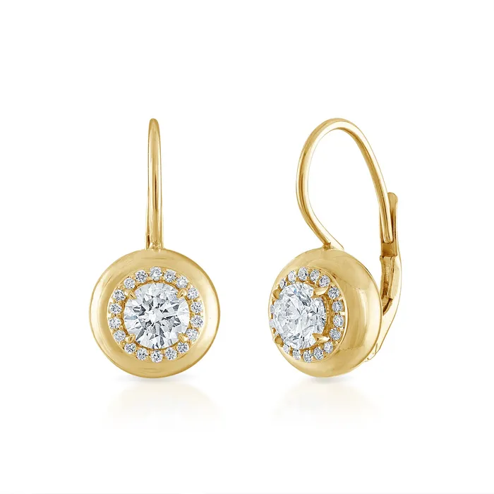 SG Fine Earrings Petite Diamond Button Wire Earrings