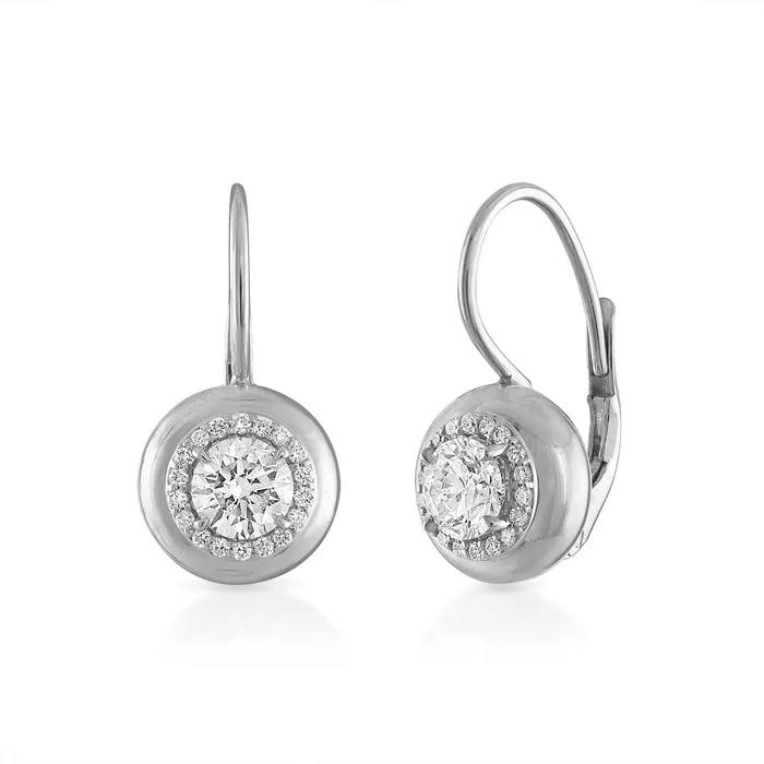 SG Fine Earrings Petite Diamond Button Wire Earrings