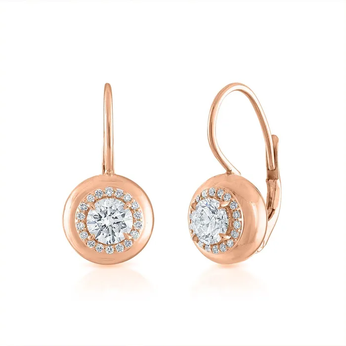 SG Fine Earrings Petite Diamond Button Wire Earrings