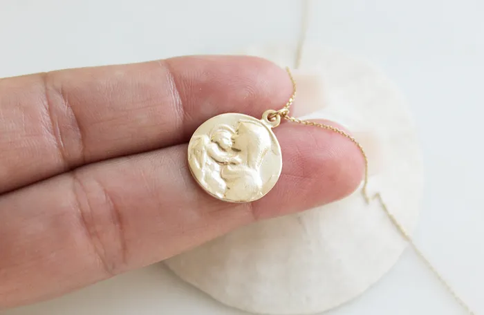 TheLittleCatholic Necklaces 14k Gold Jesus Mary Necklace