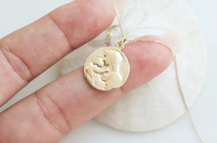 TheLittleCatholic Necklaces 14k Gold Jesus Mary Necklace