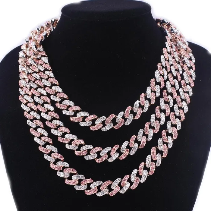 12mm Two Tone Miami Cuban Chain and FREE Bracelet Jewelhery Bracelets