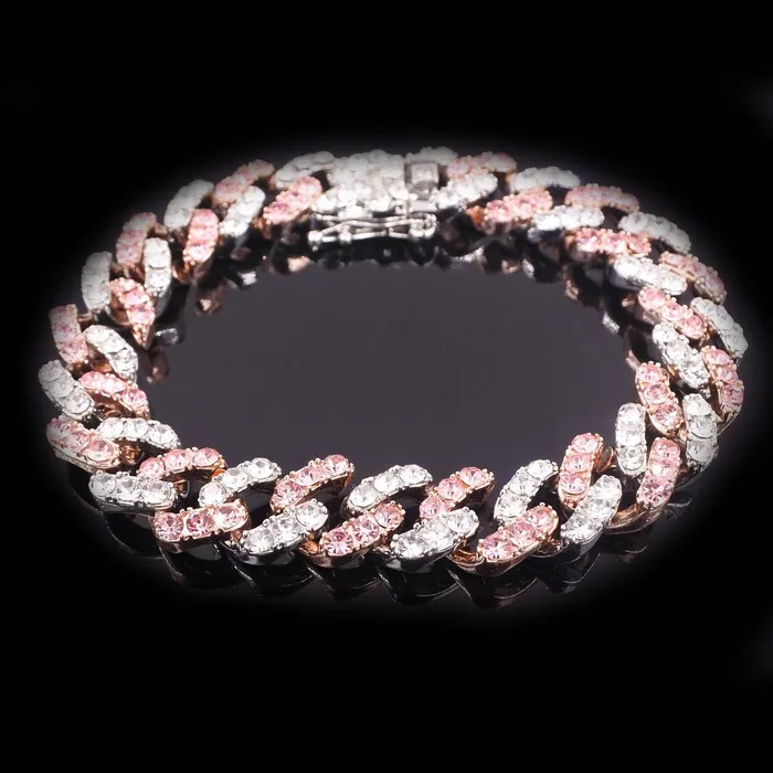 12mm Two Tone Miami Cuban Chain and FREE Bracelet Jewelhery Bracelets