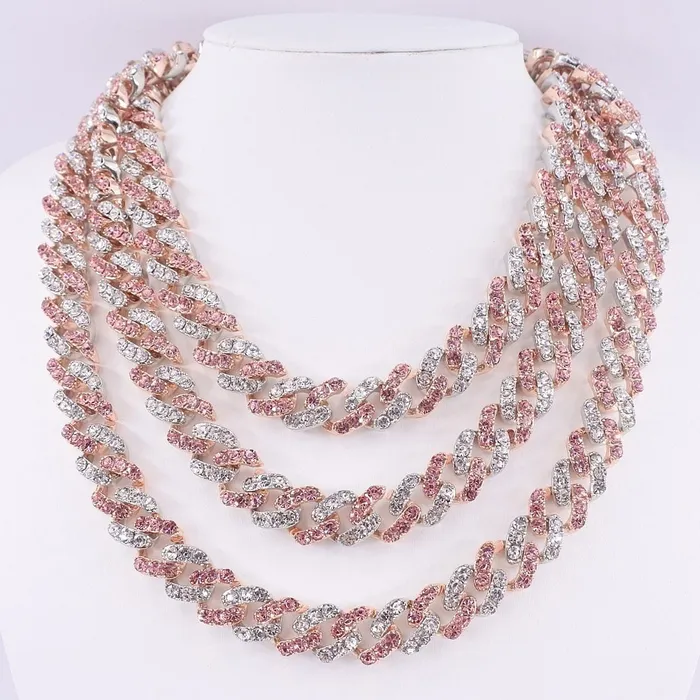 12mm Two Tone Miami Cuban Chain and FREE Bracelet Jewelhery Bracelets